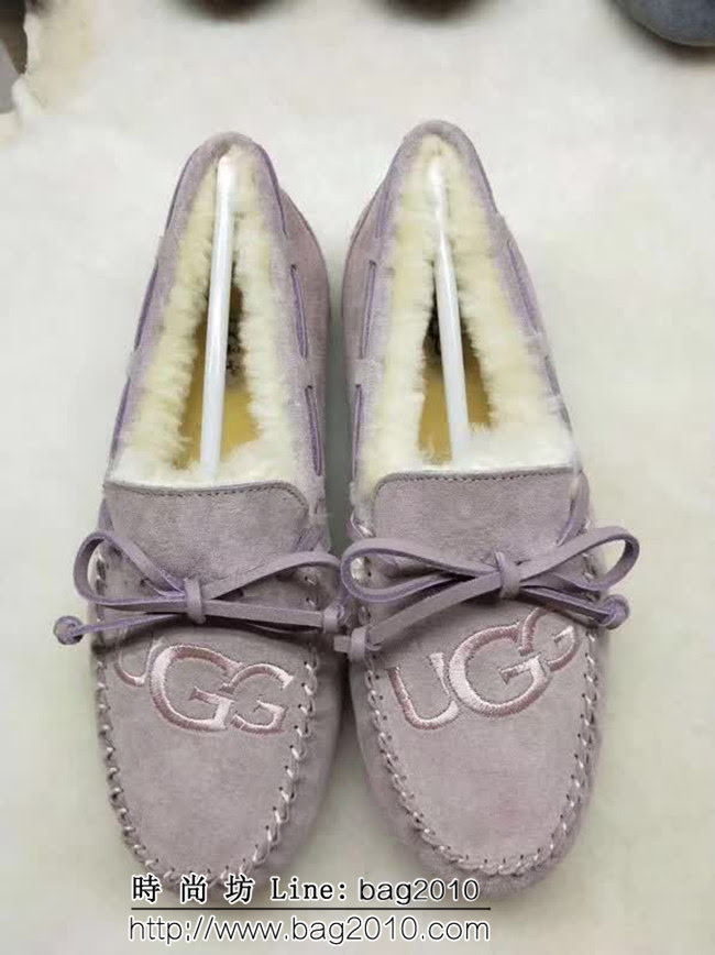 UGG 9022 新款毛毛 刺繡版 蝴蝶結 豆豆鞋 QZS2454